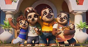 Szenenbild aus dem Film „Familie Faultier - Kochen auf der Überholspur“