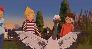 Szenenbild aus dem Film „Meine Freundin Conni – Abenteuer mit Kranich Klaus“