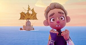 Szenenbild aus dem Film „Aisha und das verlorene Buch“ Szenenbild aus dem Film „Aisha und das verlorene Buch“