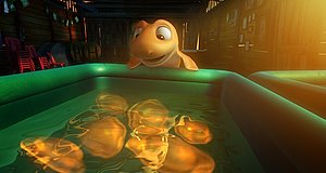 Szenenbild aus dem Film „Fischen Impossible - Eine tierische Rettungsaktion“