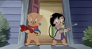 Szenenbild aus dem Film „Ein klebriges Abenteuer: Duffy Duck und Schweinchen Dick retten den Planeten“