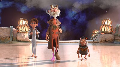 Szenenbild aus dem Film „Peterchens Mondfahrt oder wie Anna und ihr Bruder das Universum retten“
