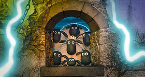 Szenenbild aus dem Film „Shaun das Schaf - Spuk im Kürbisfeld“