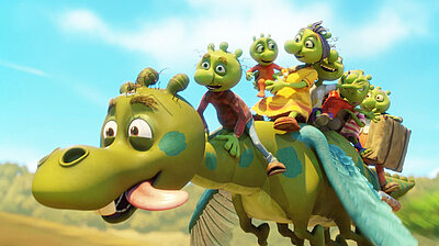 Mehr zum Film „Die Olchis – Willkommen in Schmuddelfing“ Szenenbild aus dem Film „Die Olchis – Willkommen in Schmuddelfing“