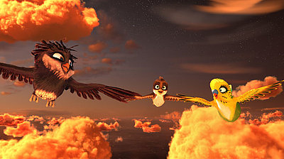 Szenenbild aus dem Film „Überflieger: Kleine Vögel – großes Geklapper“