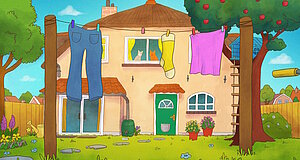 Szenenbild aus dem Film „Tommy Tom - Der verschwundene Teddybär“