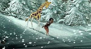 Szenenbild aus dem Film „Die Abenteuer der kleinen Giraffe Zarafa“