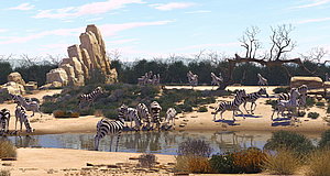 Szenenbild aus dem Film „Khumba - Das Zebra ohne Streifen am Popo“