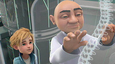 Szenenbild aus dem Film „Der kleine Medicus - Bodynauten auf geheimer Mission im Körper“