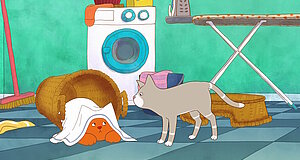 Szenenbild aus dem Film „Tommy Tom - Der verschwundene Teddybär“