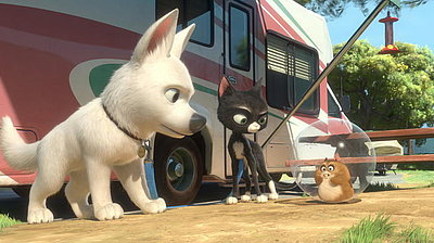 Mehr zum Film „Bolt – Ein Hund für alle Fälle“ Szenenbild aus dem Film „Bolt – Ein Hund für alle Fälle“