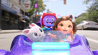 Szenenbild aus dem Film „Gabby’s Dollhouse: Der Film“