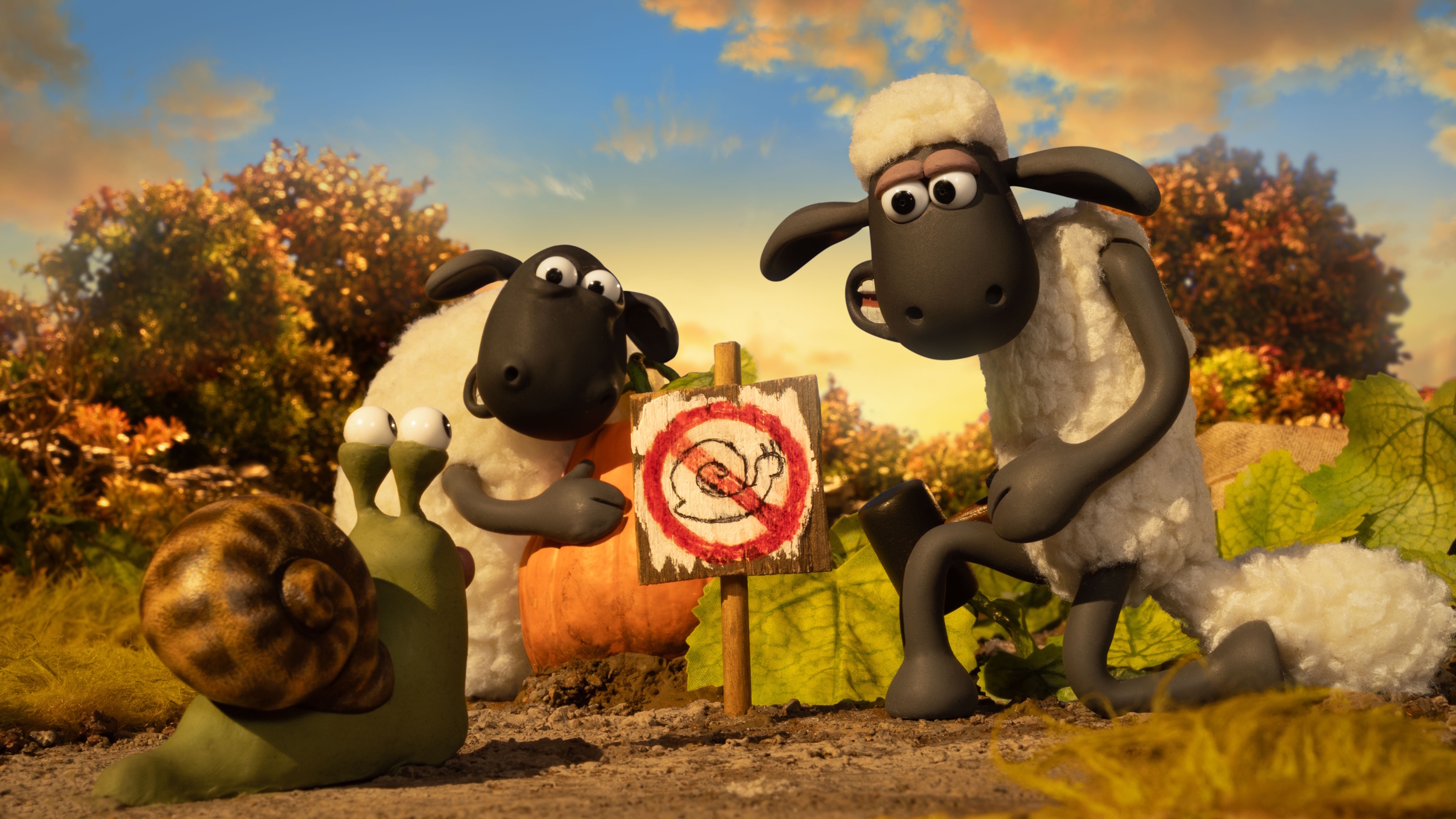 Szenenbild aus dem Film „Shaun das Schaf - Spuk im Kürbisfeld“